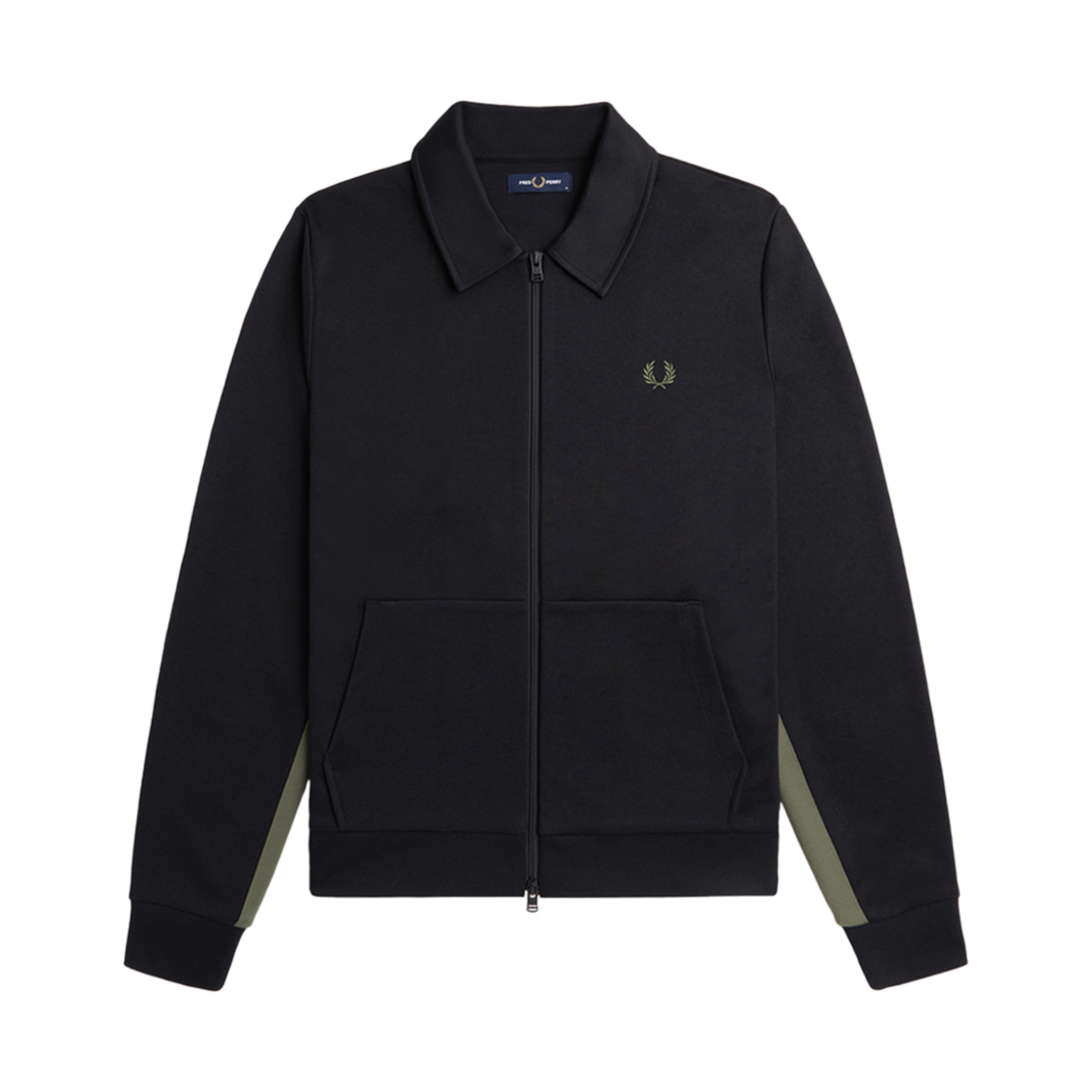 프레드페리 테잎 디테일 칼라 트랙자켓 블랙