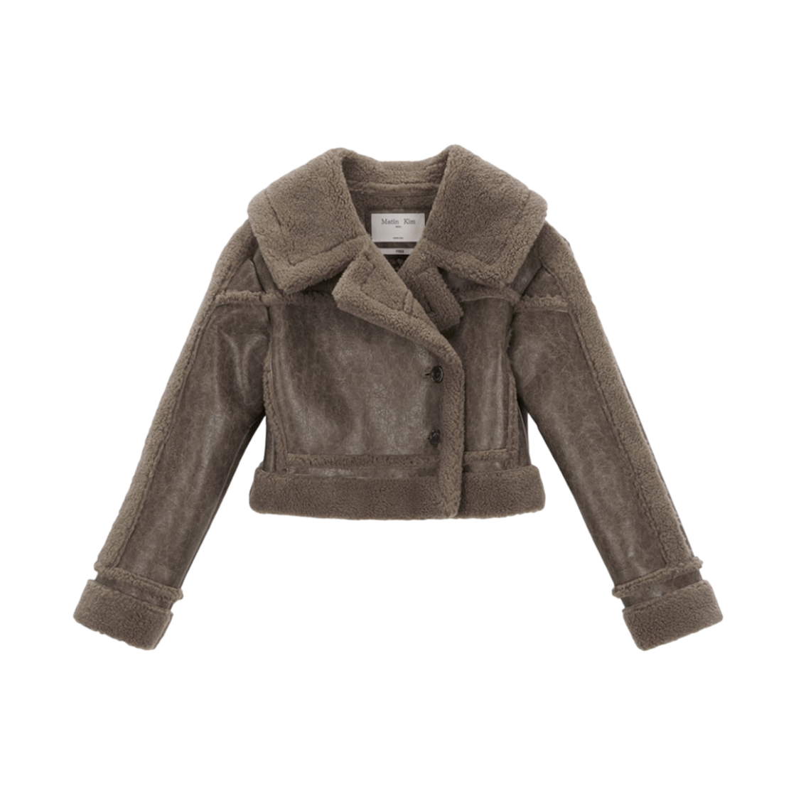 (W) 마뗑킴 소프트 크롭 무스탕 점퍼 브라운((W) Matin Kim Soft Crop Mustang Jumper Brown)