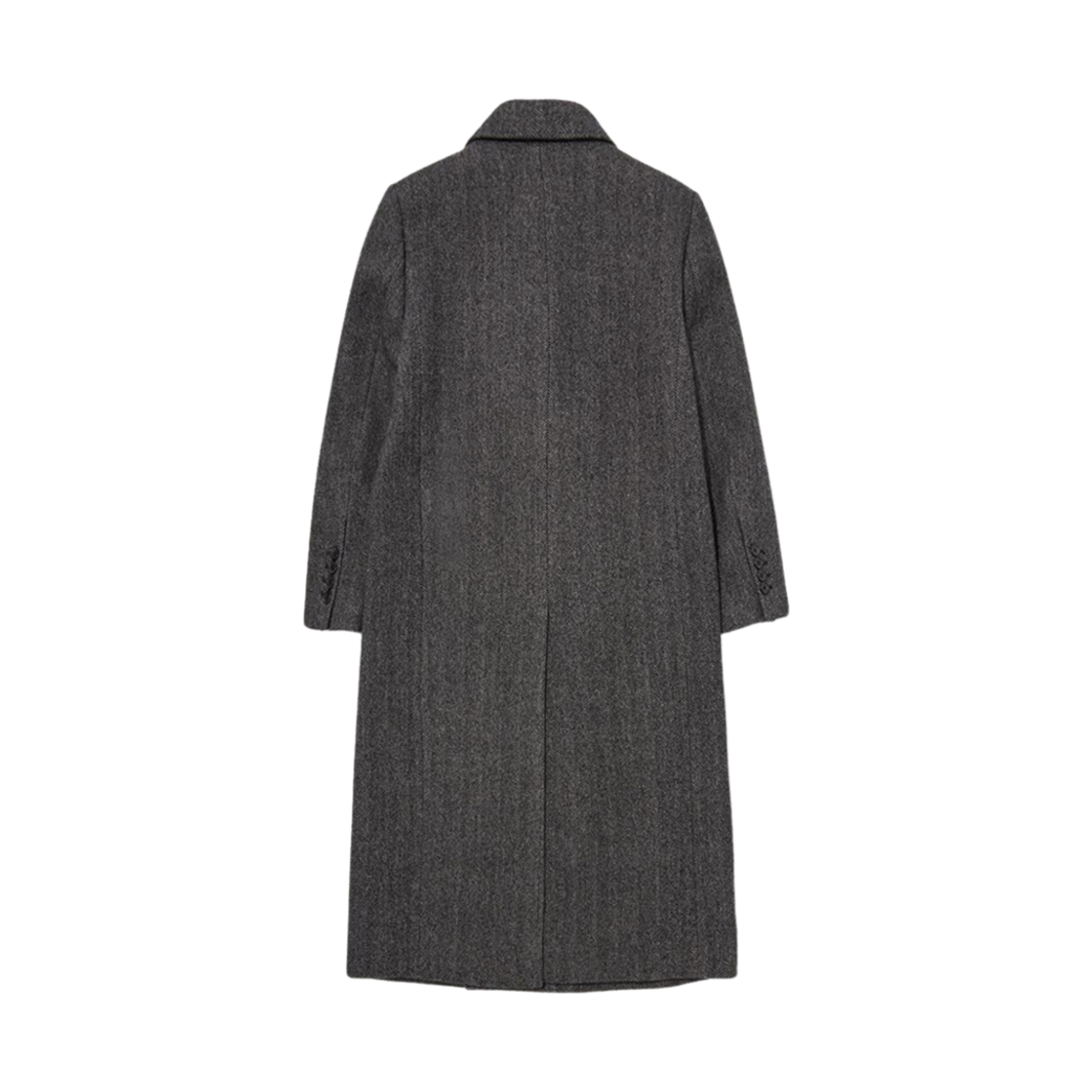 던스트 테일러드 더블 브레스티드 울 코트 차콜 헤링본(Dunst Tailored Double-Breasted Wool Coat Charcoal Herringbone) - 2