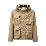 C.P. Company Flatt Nylon Goggle Jacket Vintage Khaki Beige - 25SS