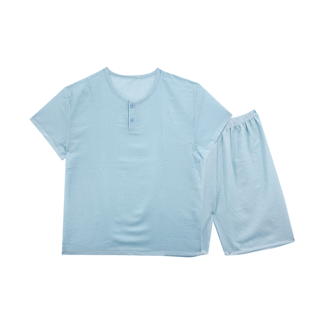 A-CO-SS-SK AONE Cool Emboss Short Sleeve Pajamas Set Sky