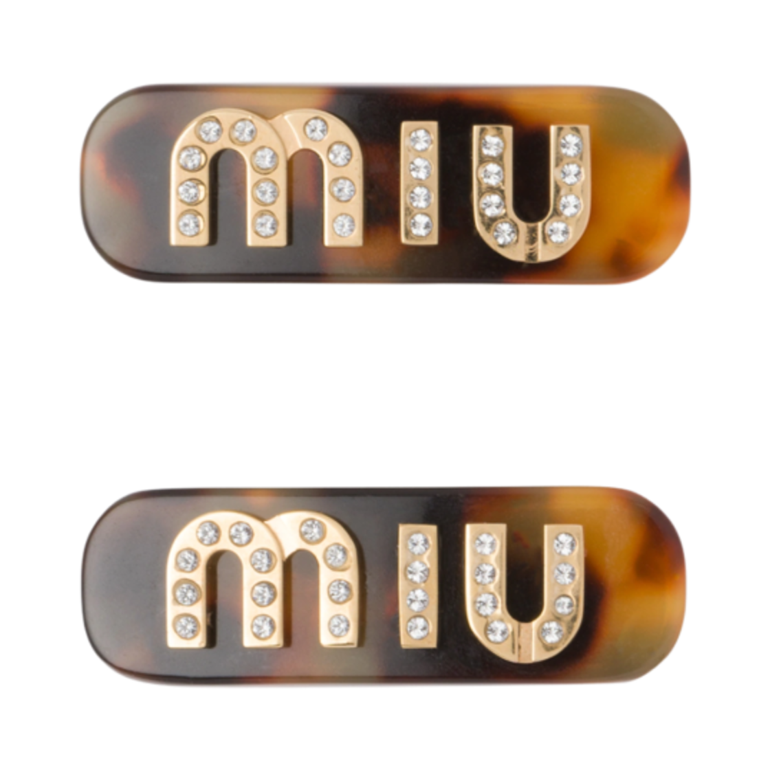 (W) 미우 미우 플렉시글라스 헤어 클립 톨토이즈쉘