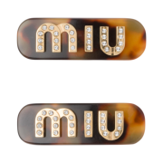 (W) Miu Miu Plexiglas Hair Clip Tortoiseshell