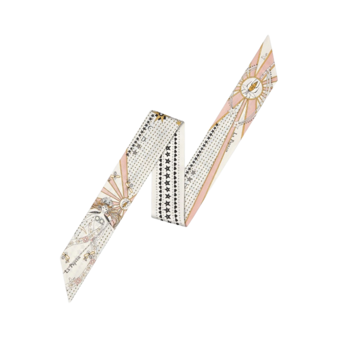 (W) 디올 라 빠뺴쓰 타로 미차 스카프 실크 트윌 화이트((W) Dior La Papesse Tarot Mitzah Scarf Silk Twill White) - 1