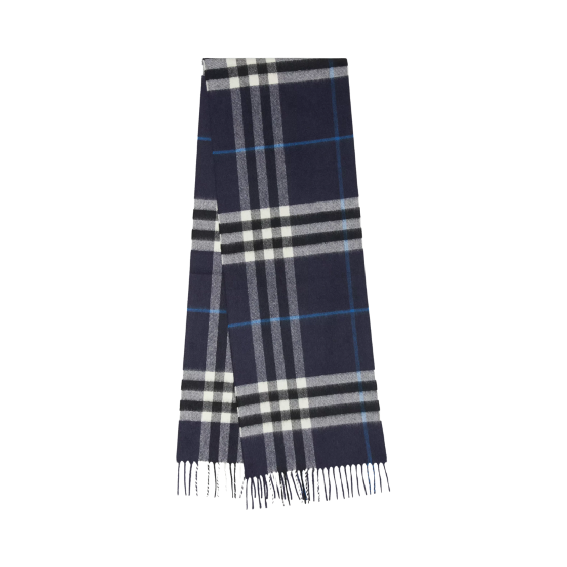 버버리 이그재저레이트 체크 캐시미어 머플러 다크 차콜 블루(Burberry Exaggerated Check Cashmere Muffler Dark Charcoal Blue) - 1