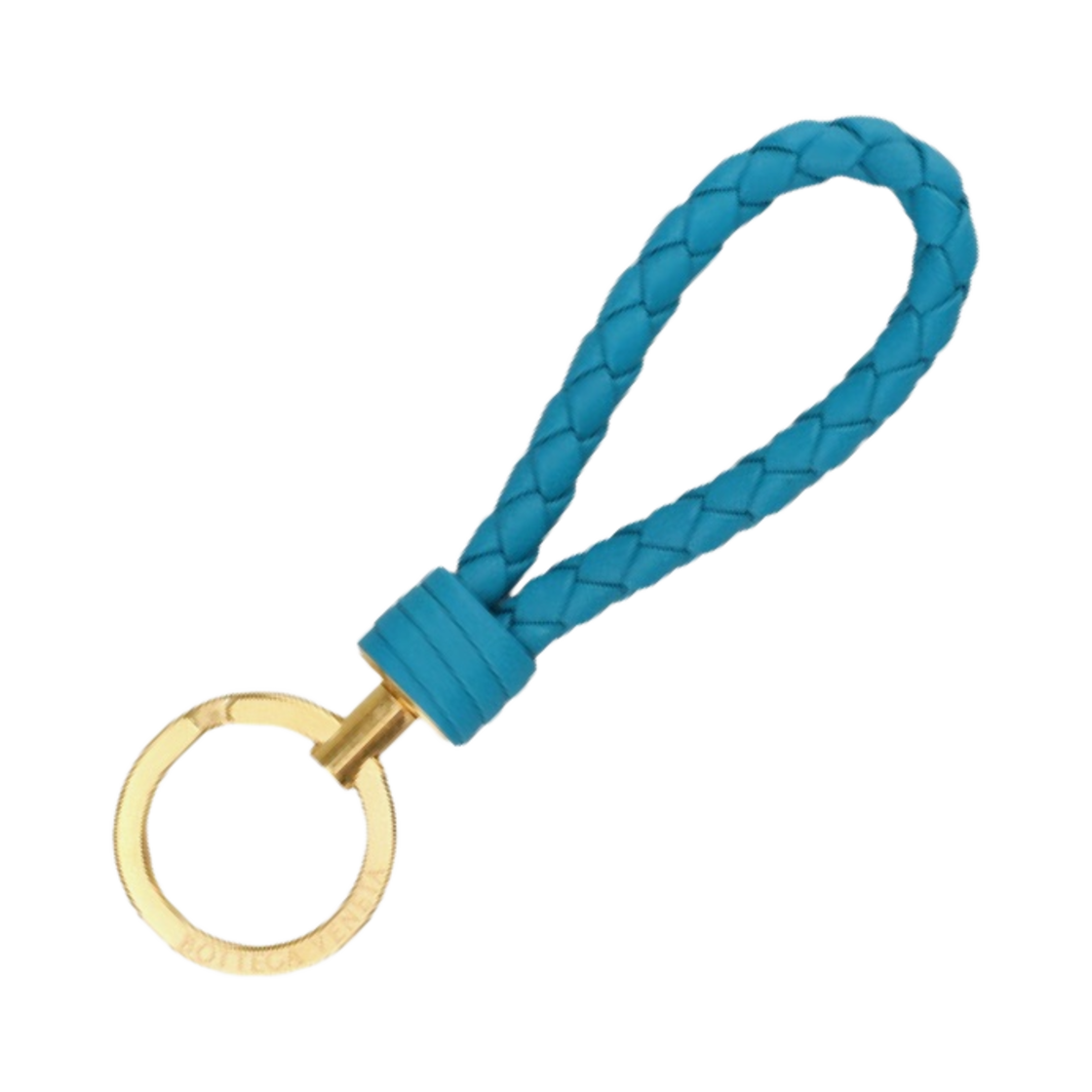 보테가 베네타 레더 키링 블루 프린트(Bottega Veneta Leather Keyring Blue Print)
