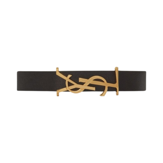 (W) Saint Laurent Opyum Bracelet in Leather Black