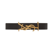 (W) Saint Laurent Opyum Bracelet in Leather Black