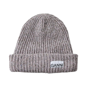 Ganni Rib Wool Blend Beanie Multicolour