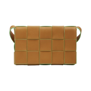 Bottega Veneta Grained Leather Cassette Crossbody Bag Caramel Pistachio