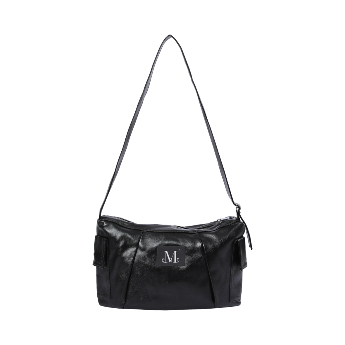 P00000WE_01 MUCENT Dudely Side Pocket Vintage Leather Shoulder Bag Black