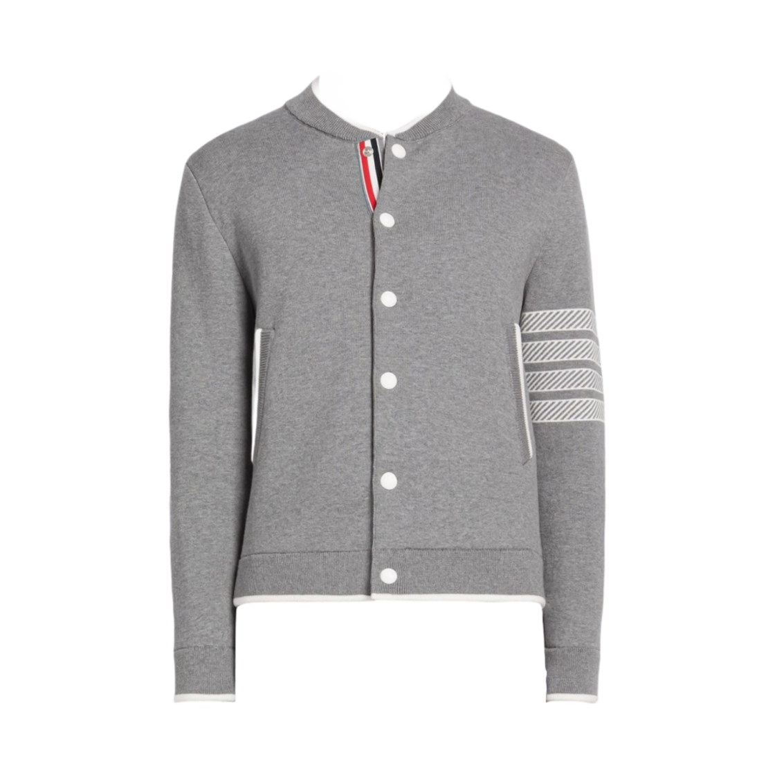 톰브라운 앵커 자카드 사선 봄버 자켓 라이트 그레이