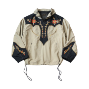 Kapital Nylon Taffeta 2Tone Tennessee Cactus Flower Parka Beige Black