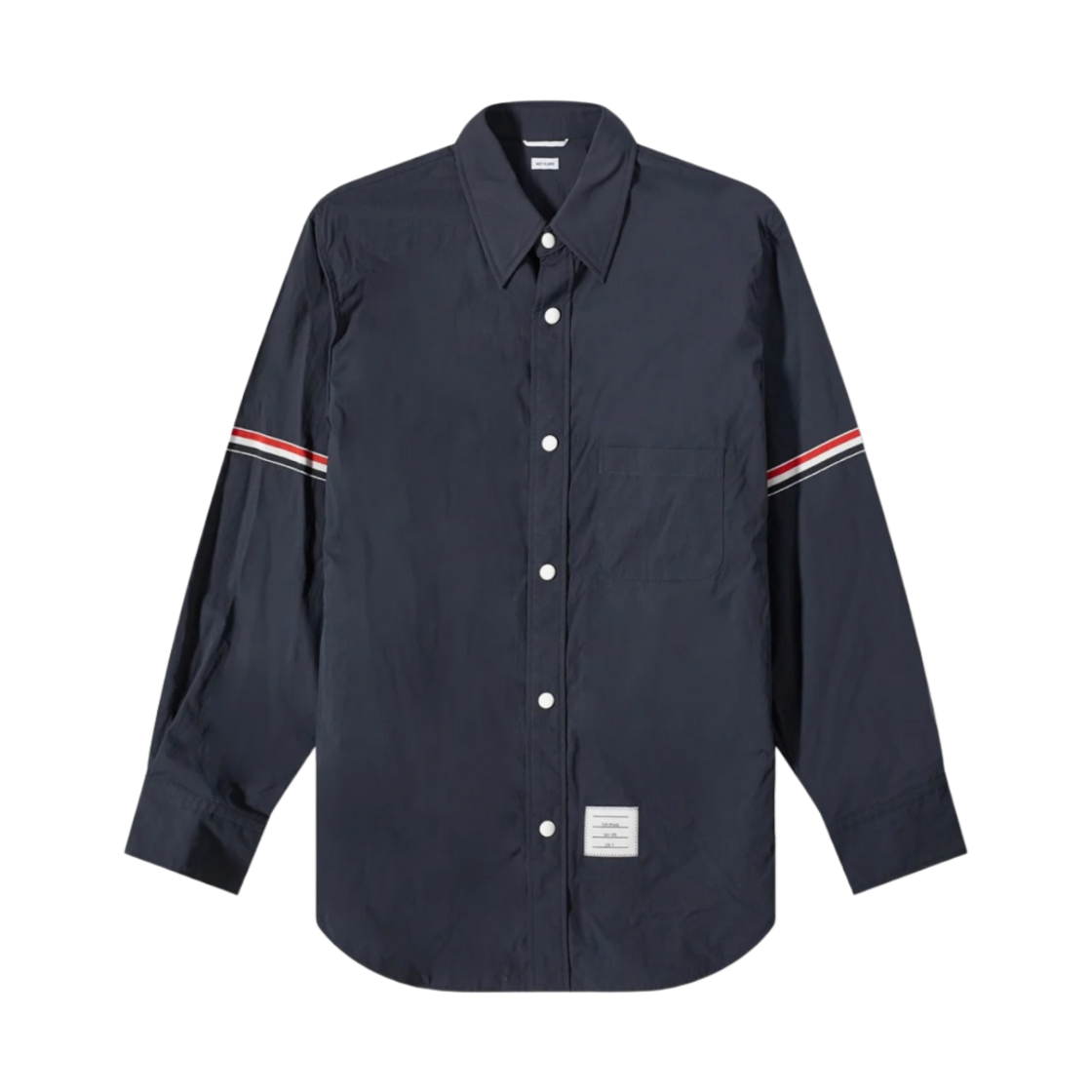 톰브라운 솔리드 나일론 암밴드 셔츠 자켓 네이비