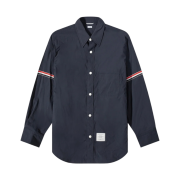 Thom Browne Solid Nylon Armband Shirt Jacket Navy