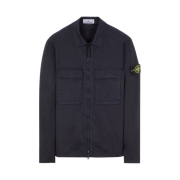 Stone Island 11710 Garment Dyed Stretch Cotton Gabardine Overshirt Navy Blue - 22FW