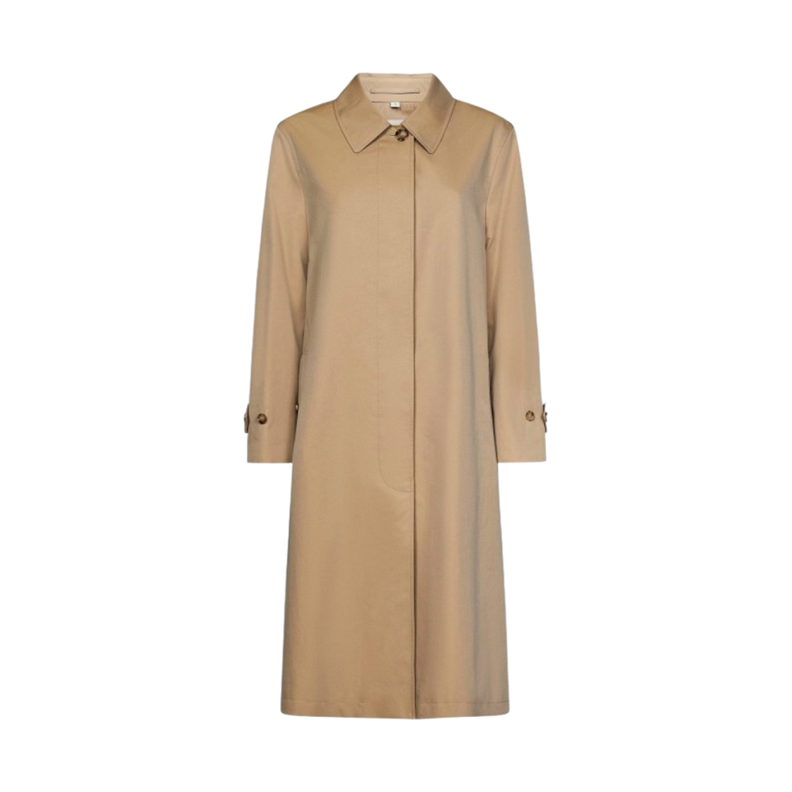 (W) 버버리 개더드 패널 트로피컬 개버딘 오버사이즈 카 코트 베이지((W) Burberry Gathered Panel Tropical Gabardine Oversized Car Coat Beige) - 1