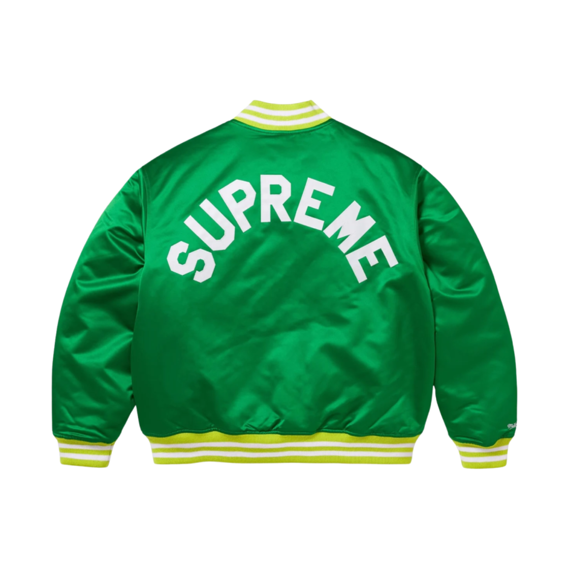 슈프림 미첼 & 네스 사틴 바시티 자켓 그린 - 24FW(Supreme Mitchell & Ness Satin Varsity Jacket Green - 24FW)
