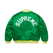 Supreme Mitchell & Ness Satin Varsity Jacket Green - 24FW