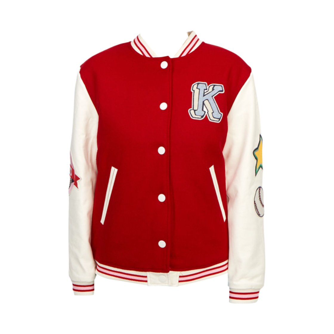 (키즈) 겐조 바시티 봄버 자켓 레드((Kids) Kenzo Varsity Bomber Jacket Red) - 1