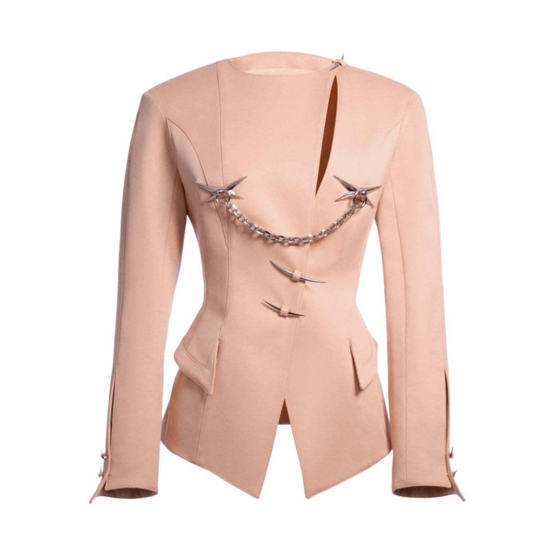 (W) 에이치앤엠 x 뮈글러 아워글라스 울 자켓 앤티크 핑크((W) H&M x Mugler Hourglass Wool Jacket Antique Pink)