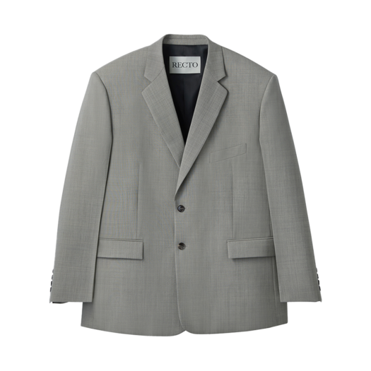 RM25SWJK004KG Recto Oversize Single Breasted Jacket Charcoal Grey