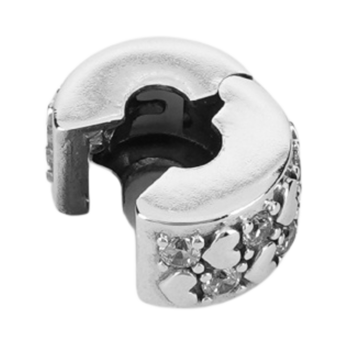 (W) 판도라 인피니트 하트 스파클링 클립 참 스털링 실버 클리어((W) Pandora Infinite Hearts Sparkling Clip Charm Sterling Silver Clear) - 2