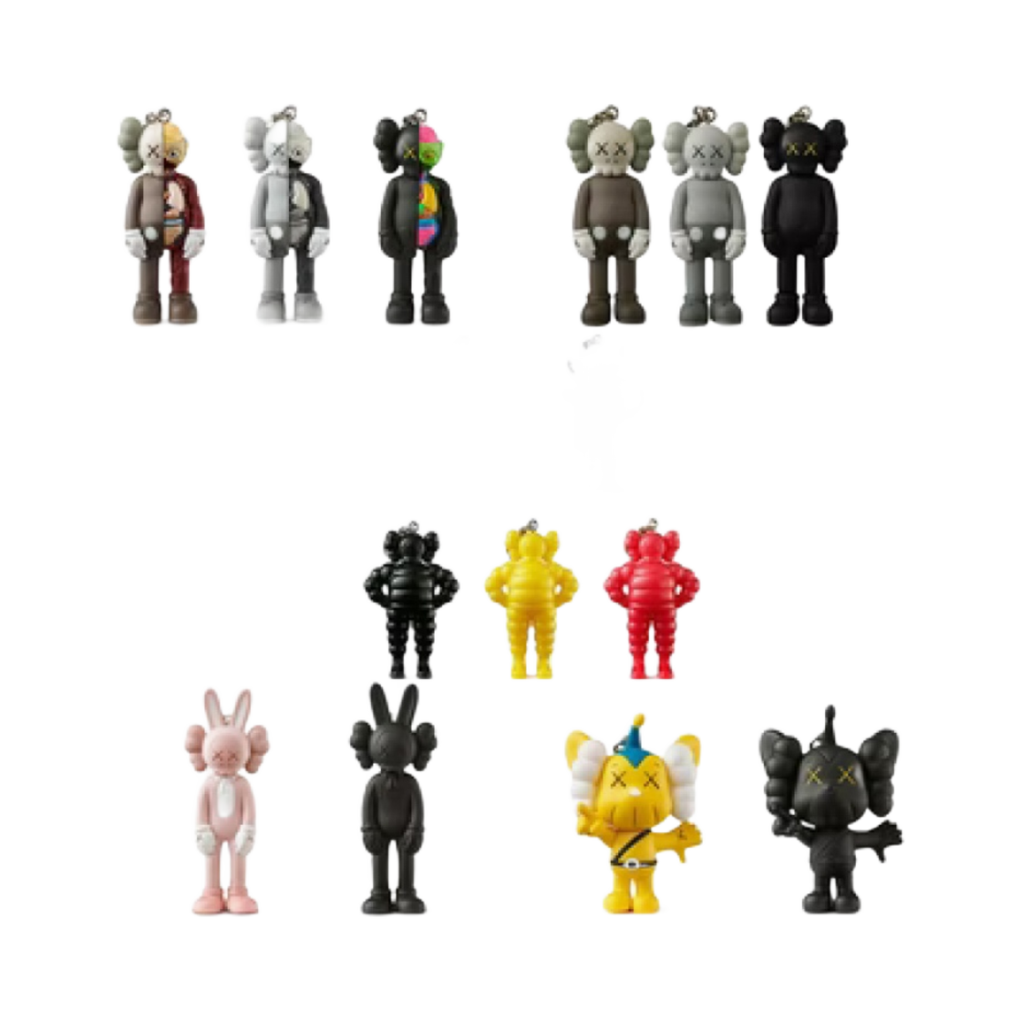 - Kaws Tokyo First Companion Accomplice JPP Chum Keychain (Set of 15)