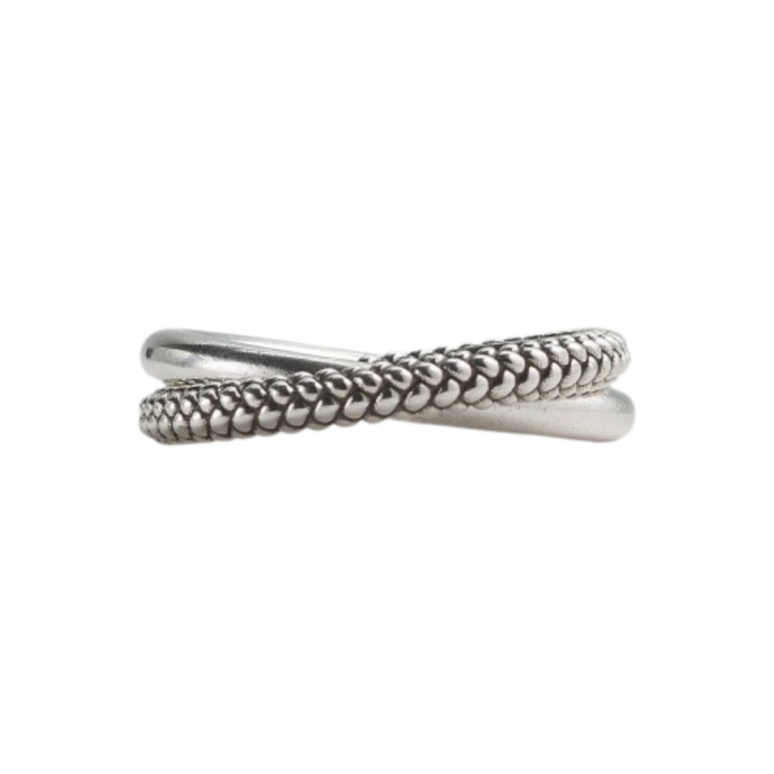 보테가 베네타 인트레치오 인터로킹 더블 링 실버(Bottega Veneta Intreccio Interlocking Double Ring Silver) - 1