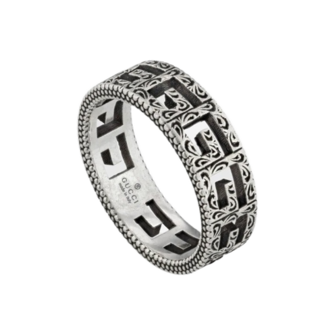 구찌 실버 링 G 실버 에이지드 피니쉬(Gucci Silver Ring With SquareG Silver Aged Finish)