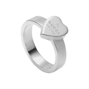 Gucci Trademark Ring With Heart Pendant Silver