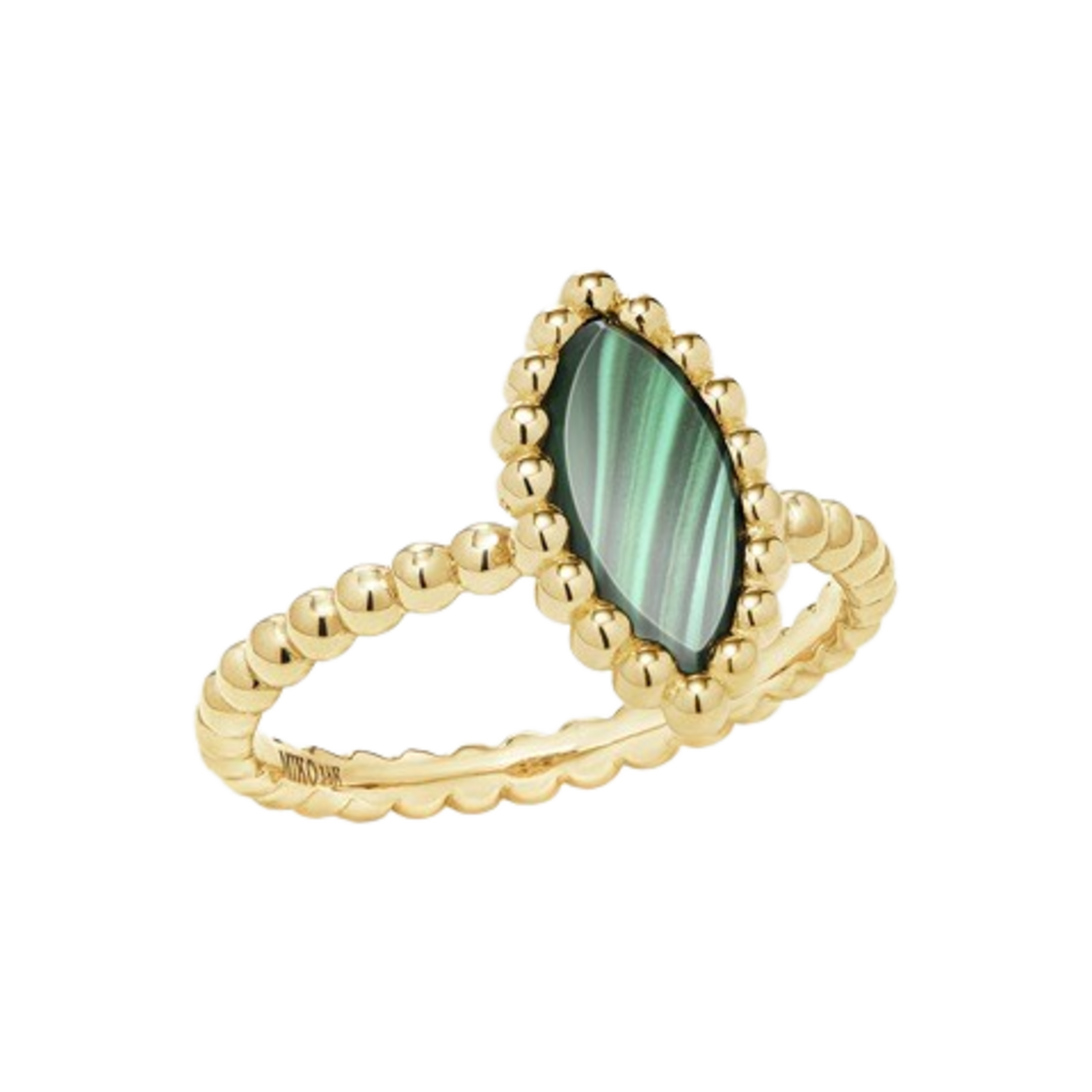 미꼬 우먼 베스티 마퀴즈 말라카이트 링 옐로우 골드(Miko Women Vasty Marquise Malachite Ring Yellow Gold)