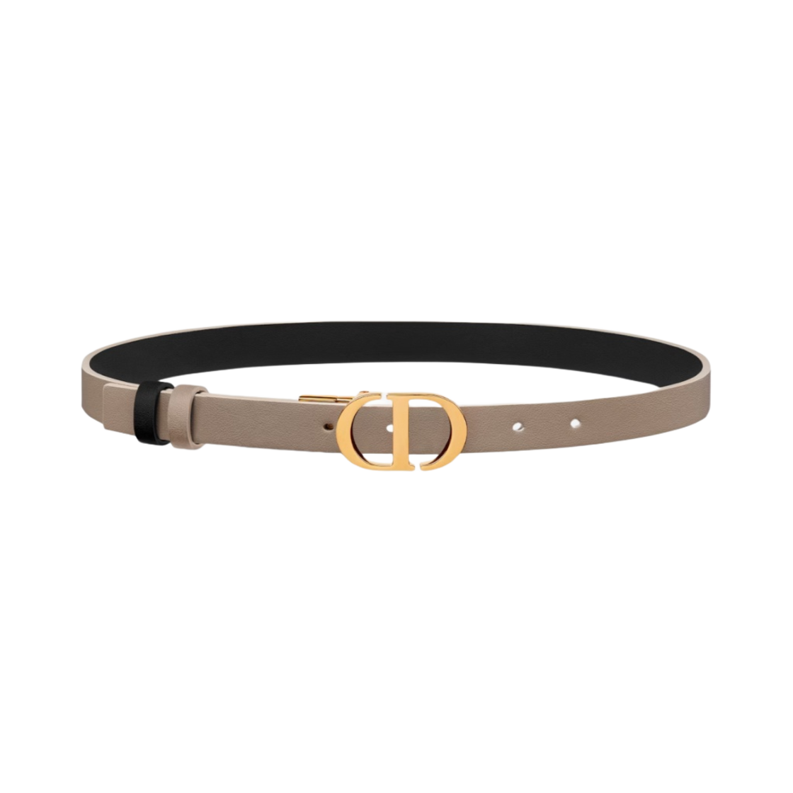 (W) 디올 30 몽테뉴 20mm 스무스 카프스킨 플리스 벨트 헤이즐넛 블랙((W) Dior 30 Montaigne 20mm Smooth Calfskin Reversible Belt Hazelnut Black) - 1