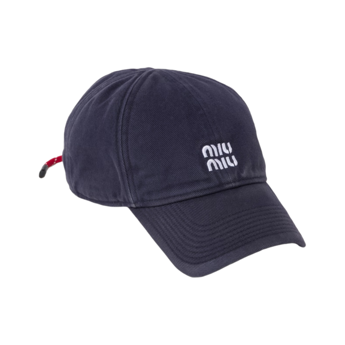 (W) 미우 미우 데님 베이스볼 캡 블루 레드((W) Miu Miu Denim Baseball Cap Blue Red)