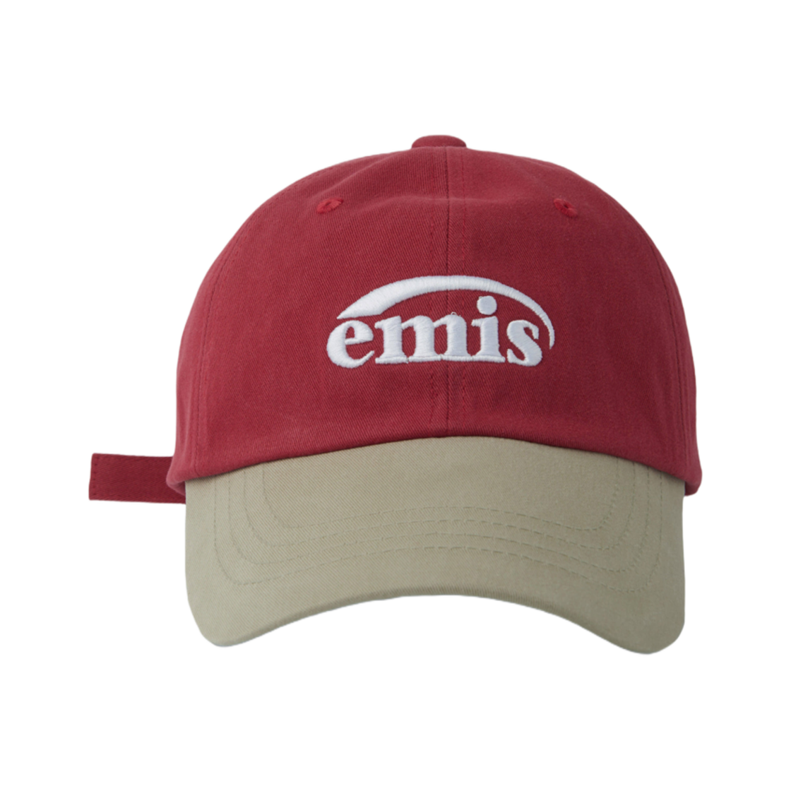 이미스 뉴 로고 믹스 볼캡 베이지 레드(Emis New Logo Mix Ball Cap Beige Red) - 1
