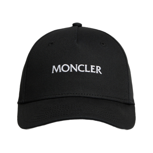 K1-093-3B00054-04863-99B (W) Moncler Embroidered Logo Gabardine Baseball Cap Black - 25SS