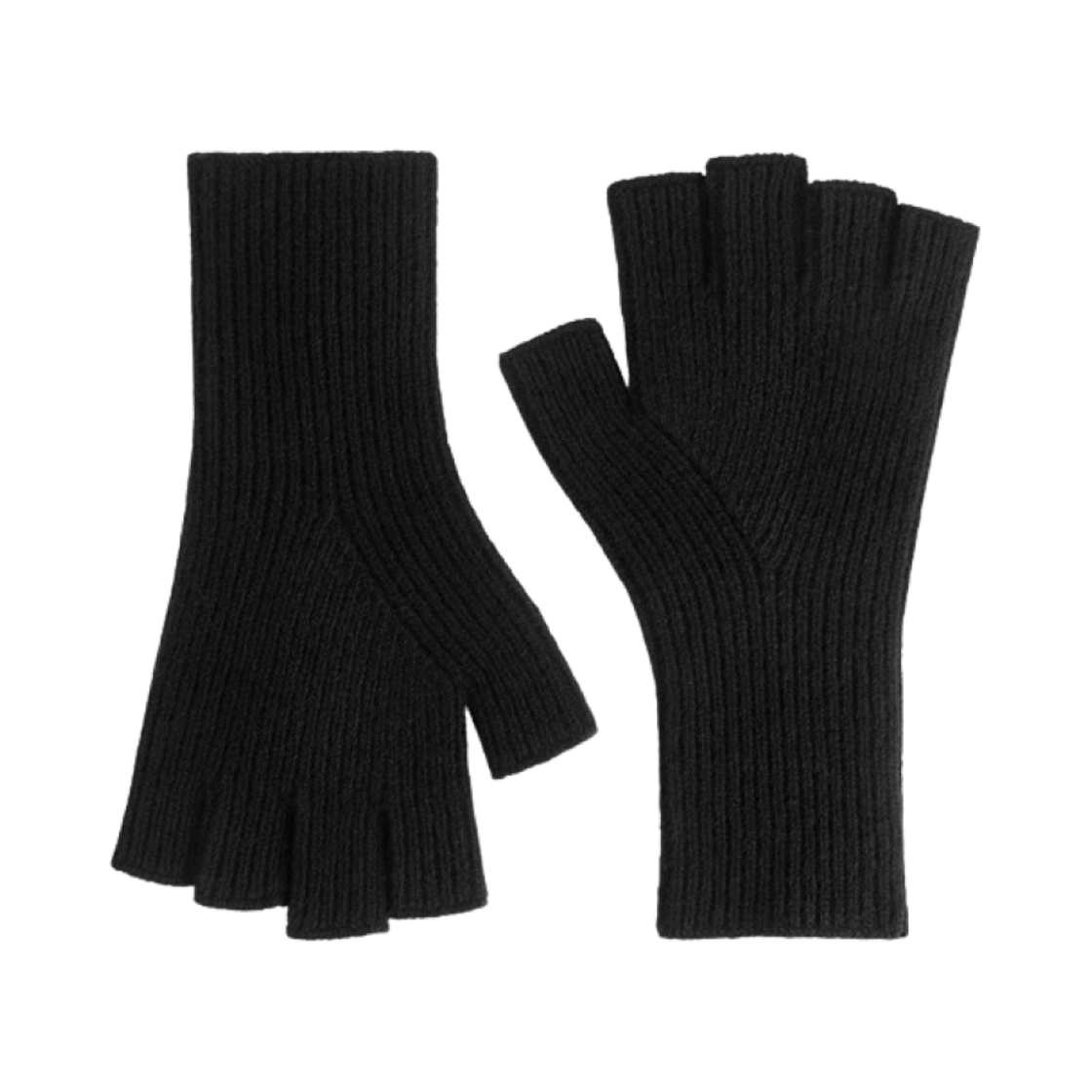 1243387-001 Arket Fingerless Wool Gloves Black