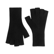 Arket Fingerless Wool Gloves Black