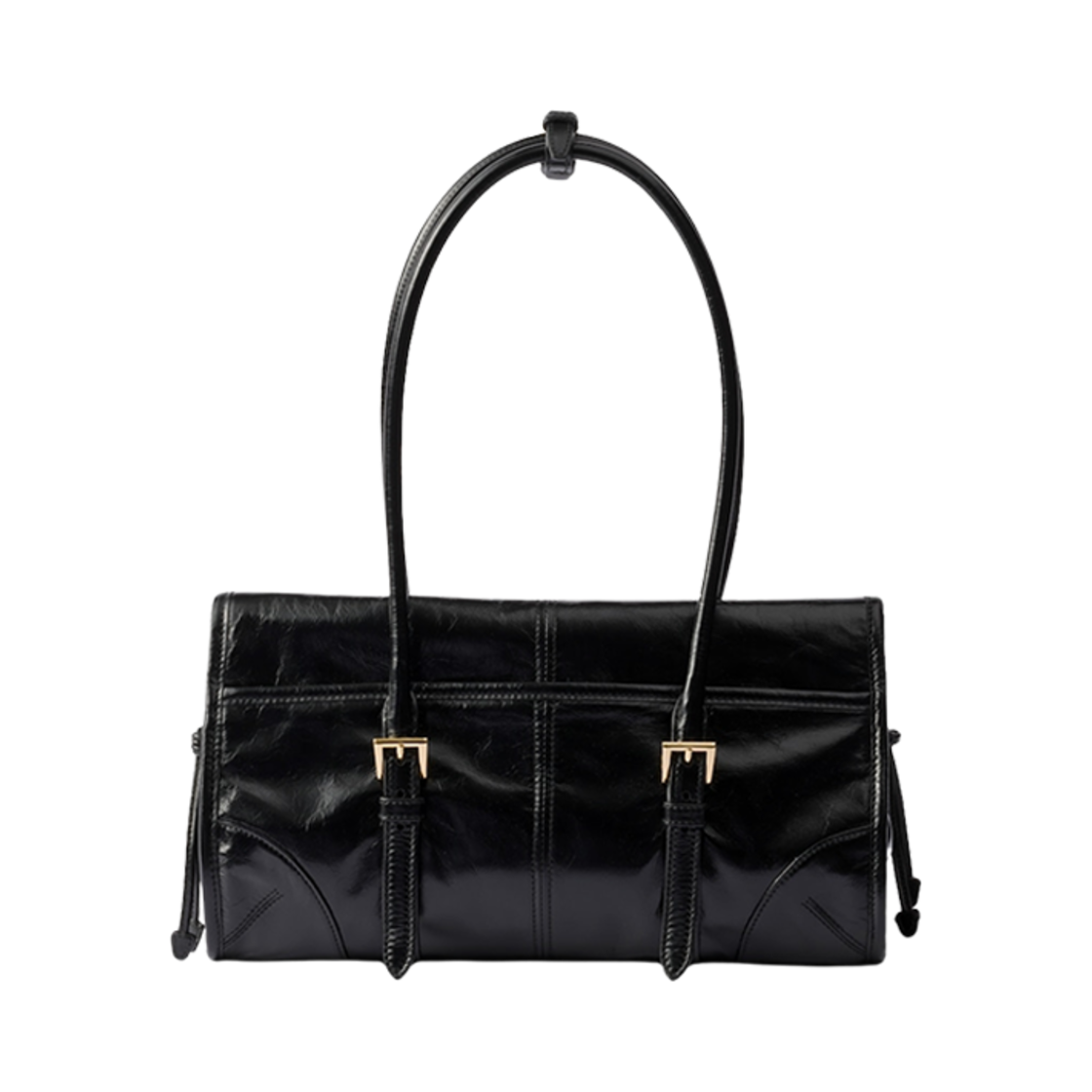 프라다  미디움 레더 숄더백 블랙(Prada Medium Leather Shoulder Bag Black) - 2