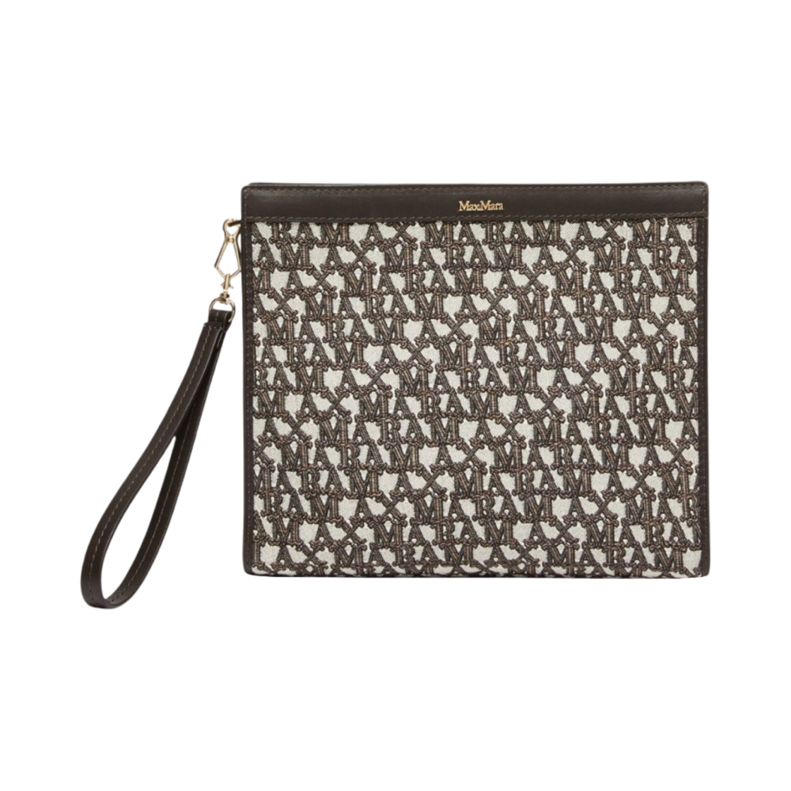 막스마라 코튼 미디움 클러치백 브라운(Max Mara Cotton Medium Clutch Bag Brown) - 1