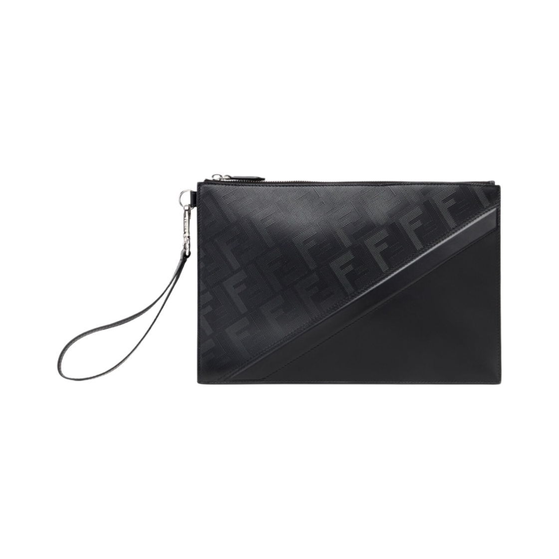7N0110AP1TF0GXN Fendi Shadow Diagonal Flat Pouch Black
