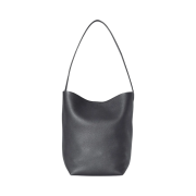 The Row Medium N/S Park Tote in Leather Black