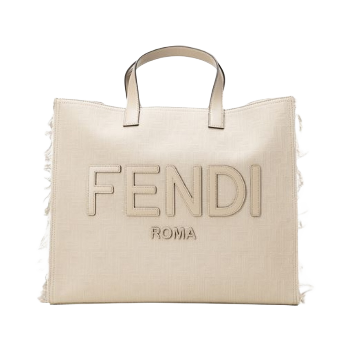 펜디 프린지 FF 패브릭 쇼퍼백 베이지(Fendi FF Fabric Shopper Bag with Fringes Beige) - 1