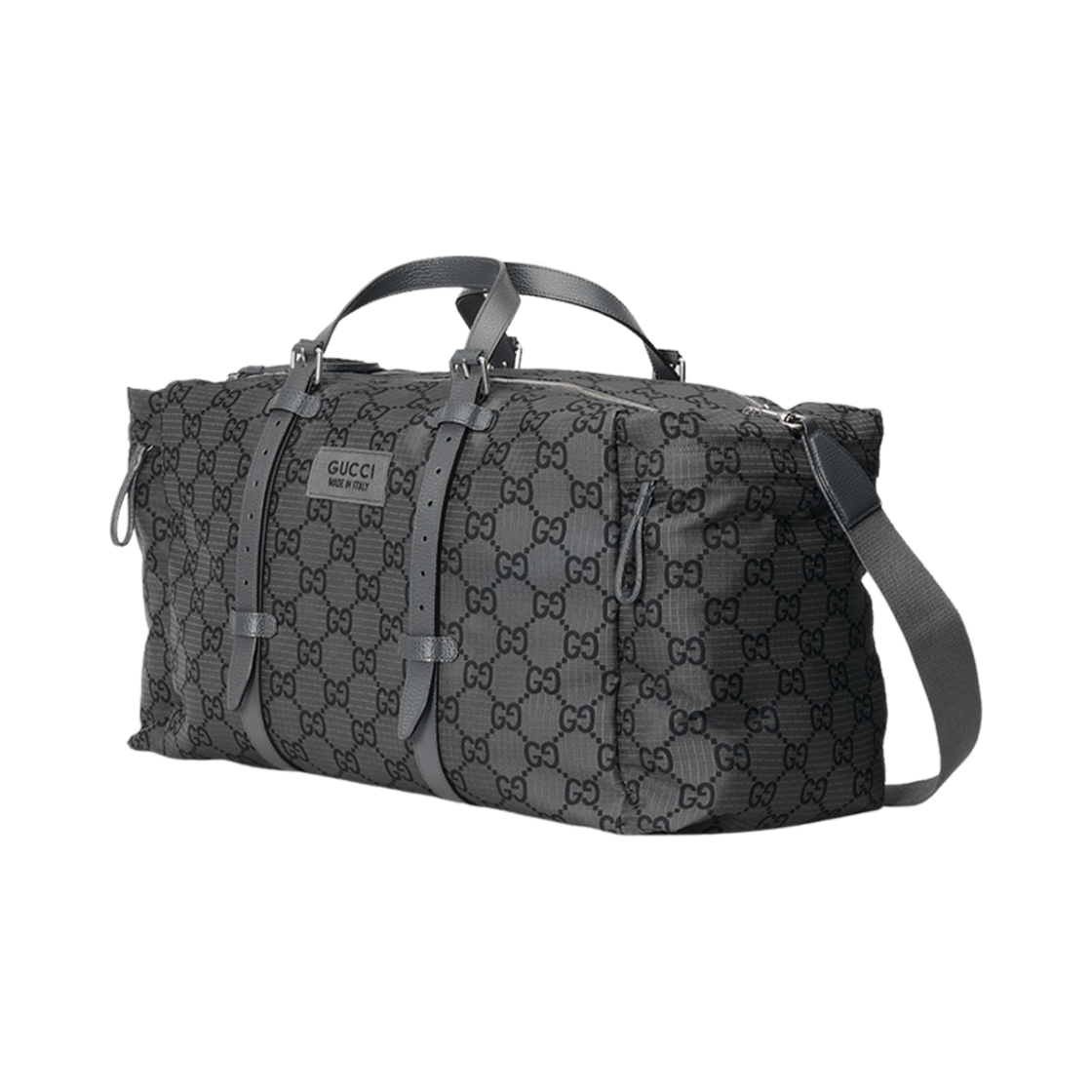 구찌 맥시 GG 폴리에스터 더플백 다크 그레이 블랙 폴리에스터(Gucci Maxi GG Duffle Bag Dark Grey Black Polyester) - 2