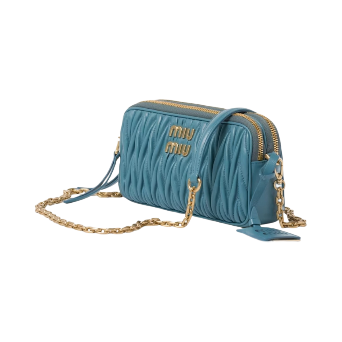 미우 미우 마테라쎄 나파 가죽 미니백 마리나 블루(Miu Miu Matelasse Nappa Leather Mini Bag Marina Blue) - 2