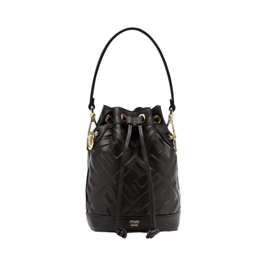 8BS093ANWTF0KUR Fendi Mon Tresor FF Leather Mini Bag Black