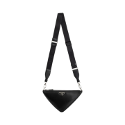 Prada Triangle Leather Bag Black