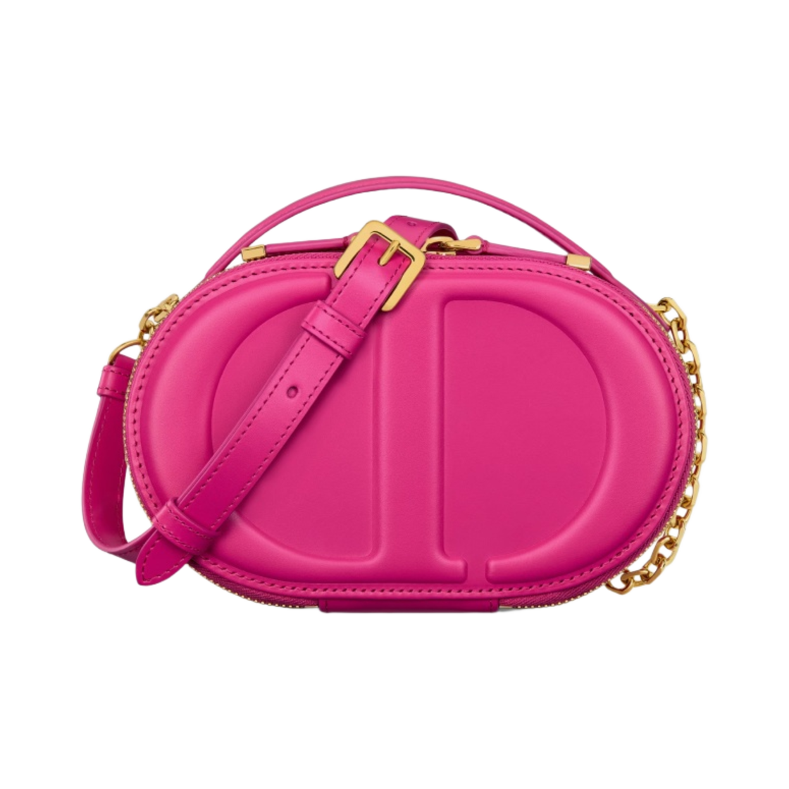 디올 CD 시그니쳐 오벌 카메라백 라니 핑크 카프스킨 엠보스드 CD 시그니쳐(Dior CD Signature Oval Camera Bag Rani Pink Calfskin Embossed Cd Signature) - 1