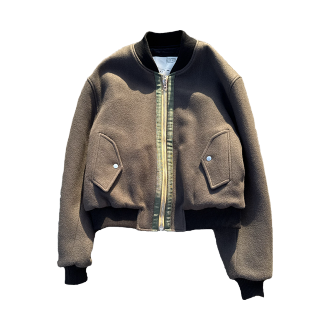 IW-060 INSSENSE Heavy Wool Vintage Crop Bomber Brown
