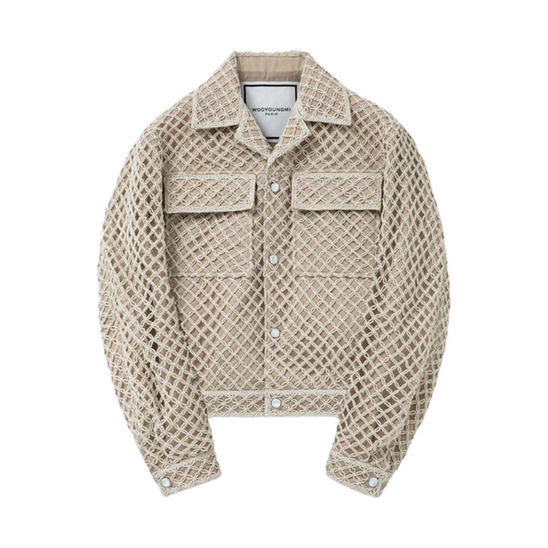 우영미 니티드 넷 자켓 베이지 - 25SS(Wooyoungmi Knitted Net Jacket Beige - 25SS)